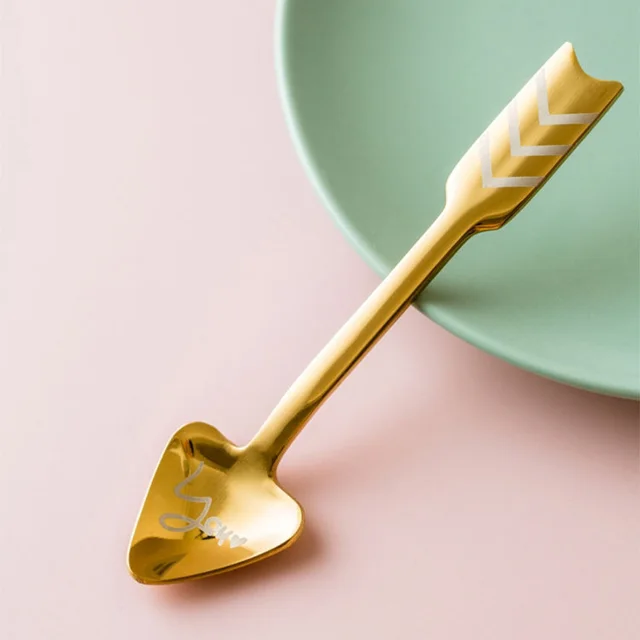 Creative Cupid's Arrow Coffee Flower Tea Spoon Gold - Shop at LoveMi