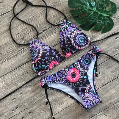 Retro printed split bikini B Xl - Shop at LoveMi