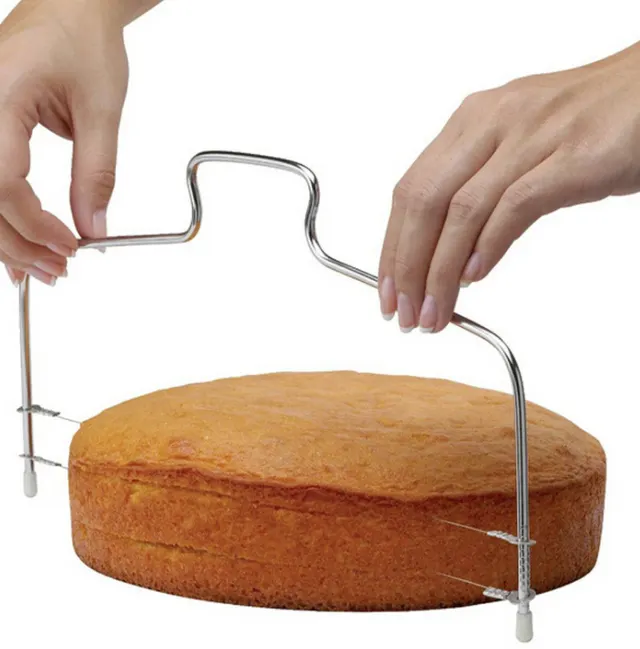 Ustensiles Patisserie Stainless Steel Slicer Adjustable 2 Wire Cake Leveler Cake Slicer Baking Dough Cutter Cake Decorating Tool - Shop at LoveMi