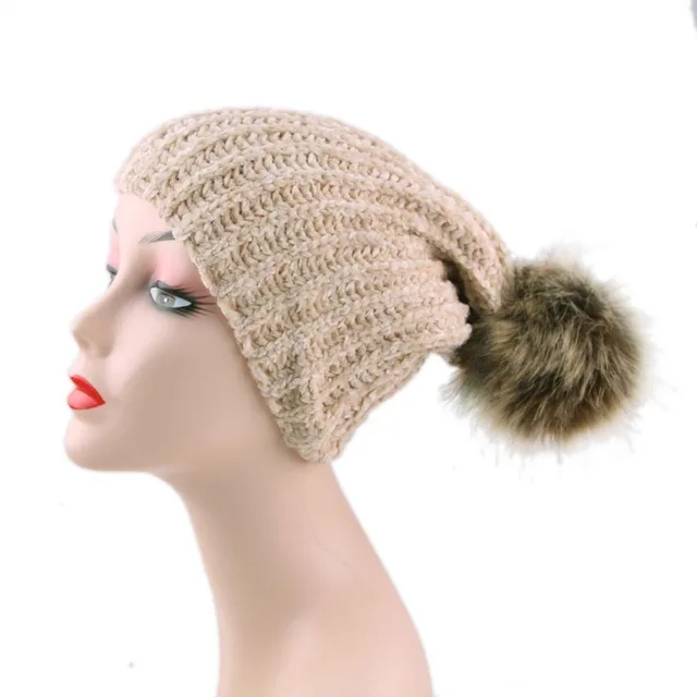 Women's autumn and winter knitted wool hat Beige - Shop at LoveMi