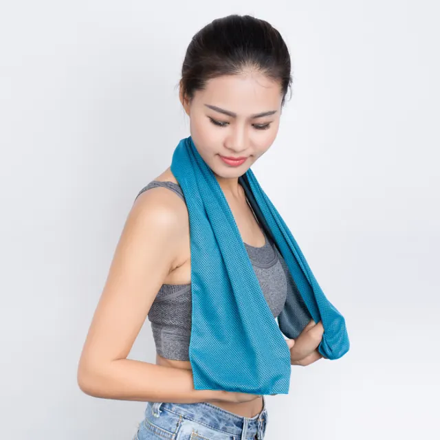 Sports Quick Drying Cooling Towel Swimming Gym Travel Cycling Gym Club Yoga Sports Cold Feeling Sport Towels To Take Carry Hot Light Blue - Shop at LoveMi