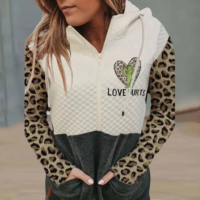 Zip Hooded Sweatshirt Love Grey - Shop at LoveMi