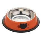 Stainless steel pet bowl - Orange - View 1