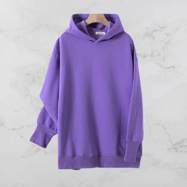 Solid color hooded sweater Purple - Shop at LoveMi