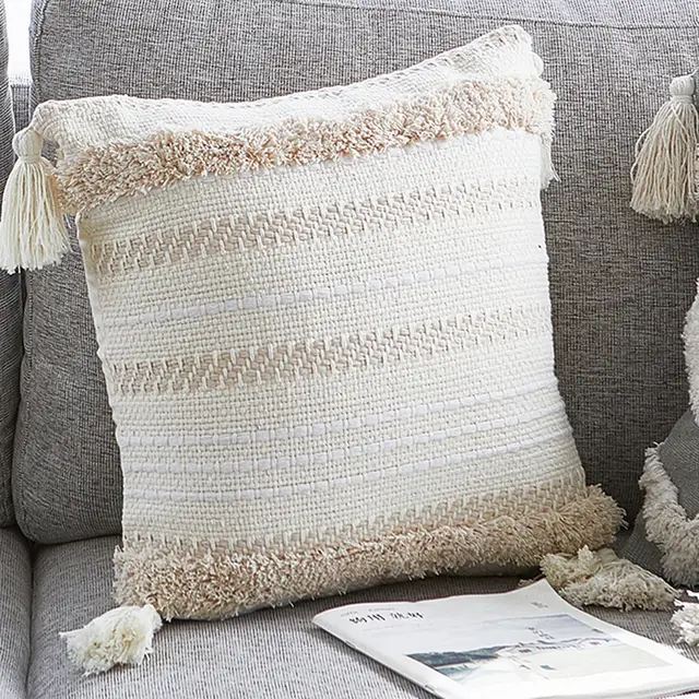 Nordic Moroccan tufted geometric tassel pillowcase - Shop at LoveMi