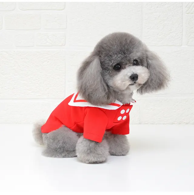 Sailor suit pet clothes Red - Shop at LoveMi