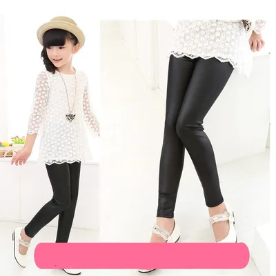 Little girl with plush fur pants Faux Leather Pants 140 - Shop at LoveMi
