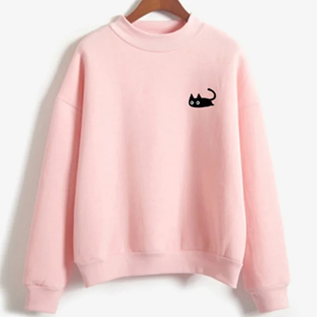 Cat crew neck women's sweater Pink - Shop at LoveMi