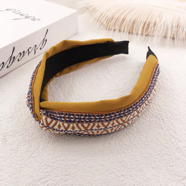 Suede flower hit color headband 5Color - Shop at LoveMi