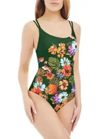 One-piece printed one-piece swimsuit - Green