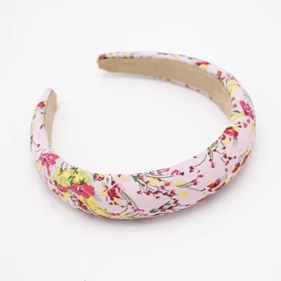 European And American Pu Leather Thickened Sponge Headband Pink Floral - Shop at LoveMi