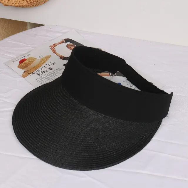 Beach hat straw hat sunscreen sun hat cool hat Black - Shop at LoveMi