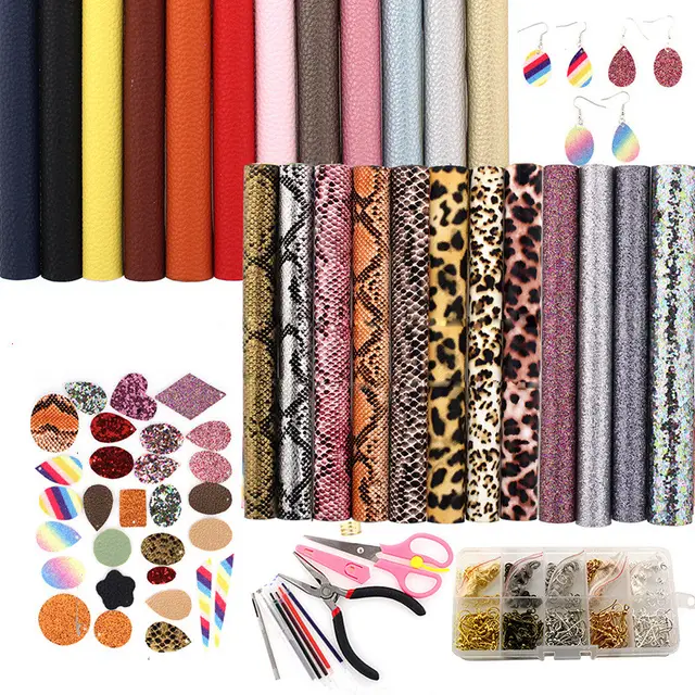 DIY earrings set pu leather double sided set - Shop at LoveMi