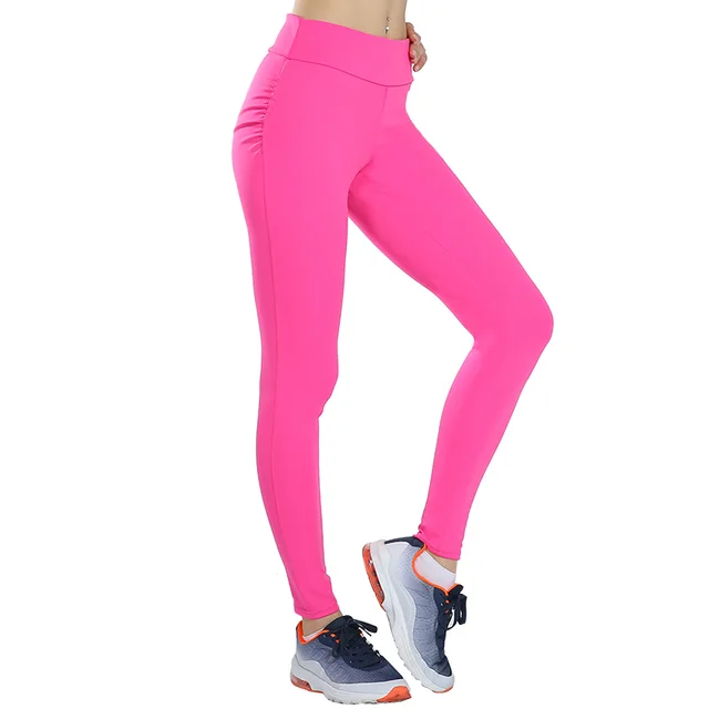 Autumn and winter new women's sports running trousers high waist pleated breathable tight high waist yoga pants Rose Red - Shop at LoveMi