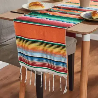 Flag Woven Tablecloth Tassel Blanket Beach Blanket Beach Mat - Orange