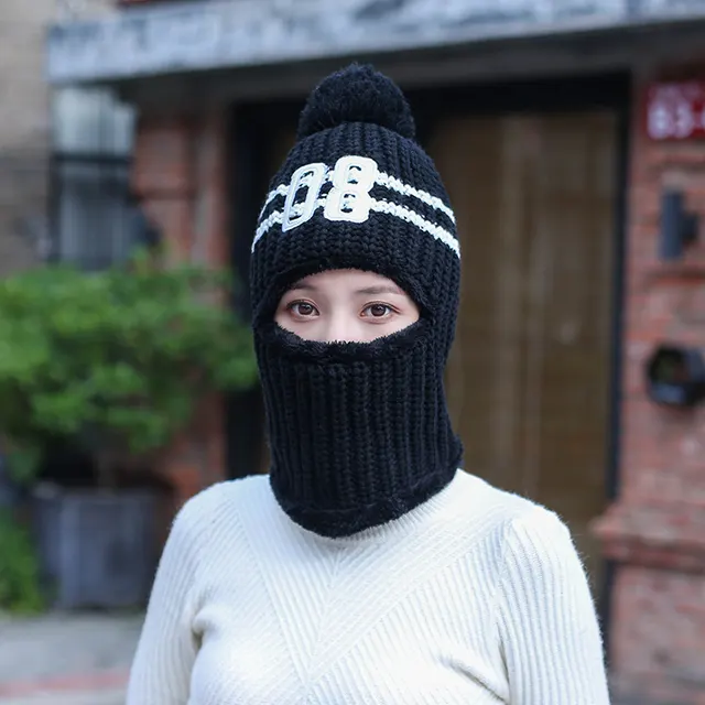 Windproof and ear protection wool hat Black - Shop at LoveMi
