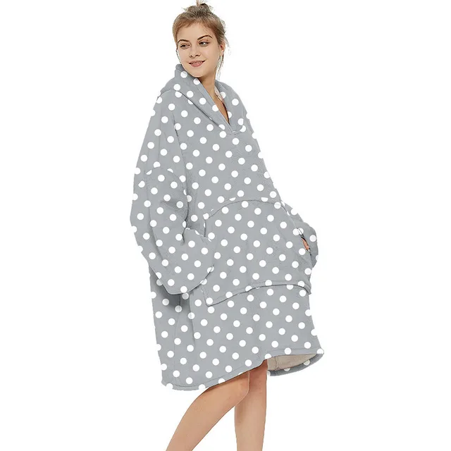 Printed warm layabout blanket hoodie Mm055 - Shop at LoveMi