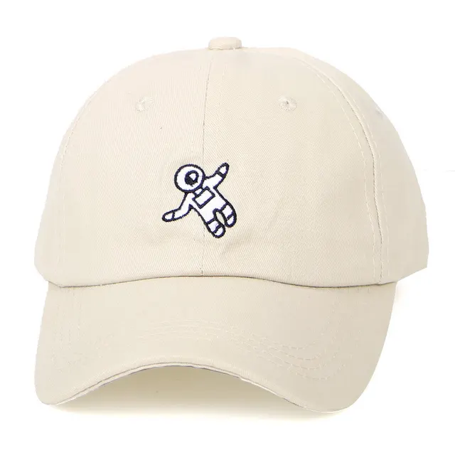 Astronaut Embroidered Baseball Hat Beige - Shop at LoveMi