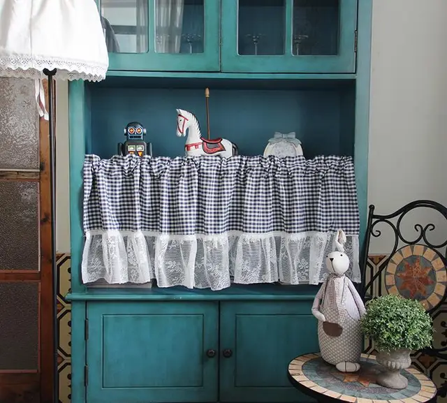 Tanabe fabric kitchen and bathroom curtains in time lattice curtains A Lange - Shop at LoveMi