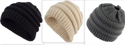 Women's ponytail knit wool cap Set1 - Shop at LoveMi