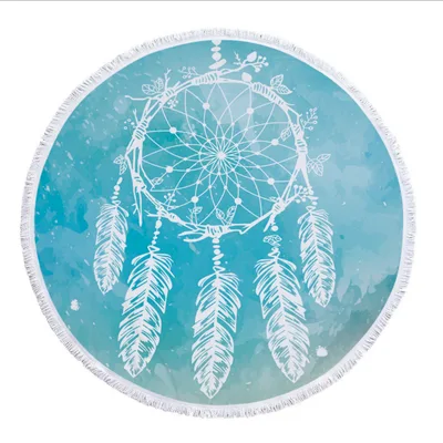 Dream net microfiber round beach towel Yoga pad with tassel G Style 150X150Cm - Shop at LoveMi