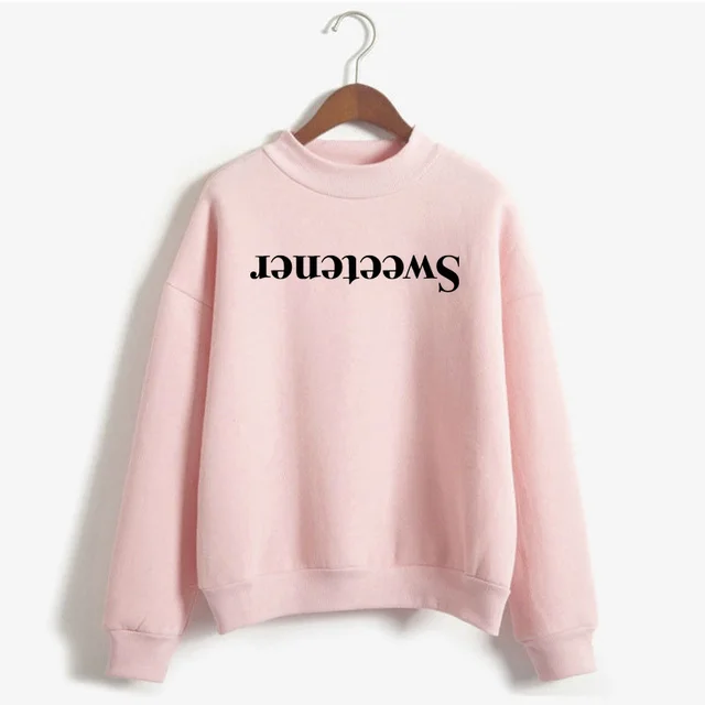 Sweetener printed high neck women's sweatshirt Pink - Shop at LoveMi