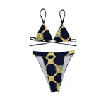 Retro lace-up lace-up bikini - Printing-M