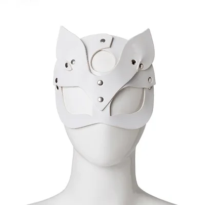Masked Leather Rivet Mask White - Shop at LoveMi