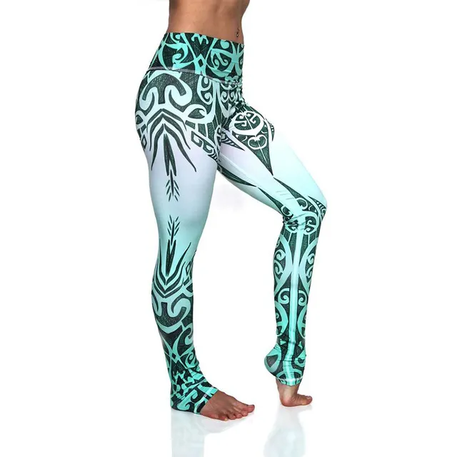 Printed yoga trousers Green - Shop at LoveMi