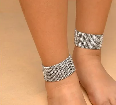 Geometric square diamond anklet anklet Silver - Shop at LoveMi