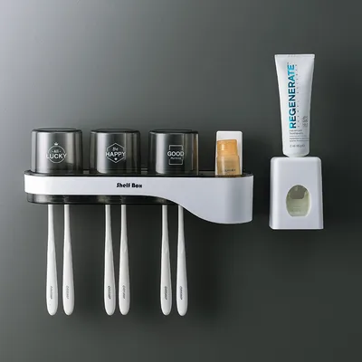 Toothbrush rack free perforation gargle wall mounted cup Style4 - Shop at LoveMi