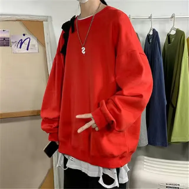 Men's and Women's Loose Casual Fashion Style plus velvet all match Clothes Red - Shop at LoveMi