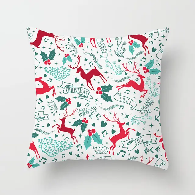 Santa Cartoon Digital Printed Sofa Pillow Cushion 9 Style - Shop at LoveMi