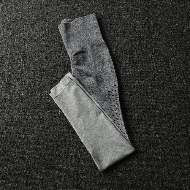 Fitness suit yoga pants gradient hollow tight hips Grey - Shop at LoveMi