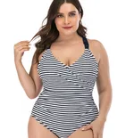 Striped one-piece swimsuit - Stripe-3Xl