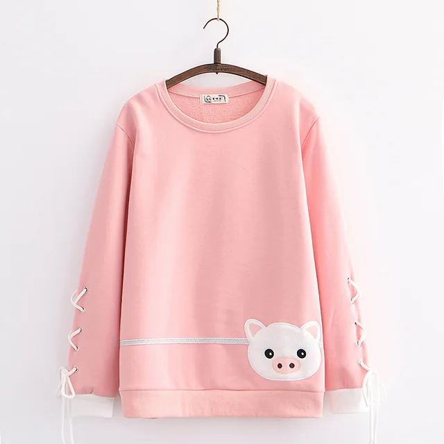 Hooded plus fleece sweatshirt Pink - Shop at LoveMi
