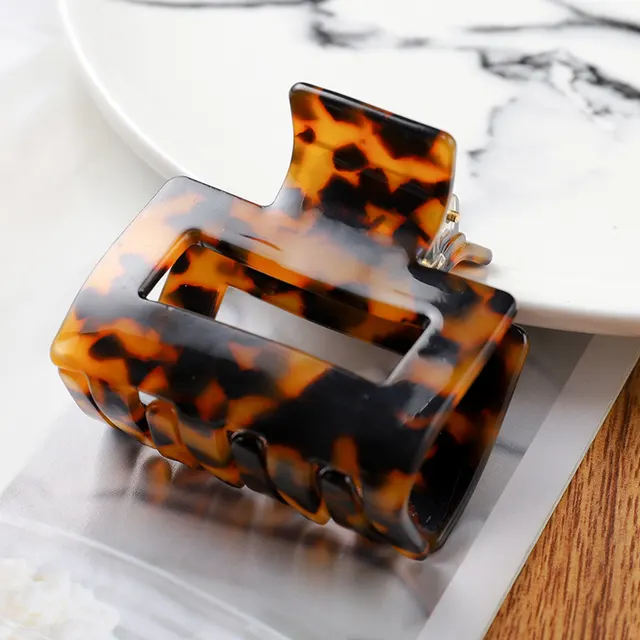 Temperament Ponytail Simple Geometric Clamp Leopard 5.5Cm - Shop at LoveMi