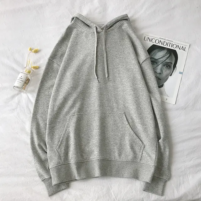 Couple's solid color sweater men's autumn tide brand flow Light Grey - Shop at LoveMi