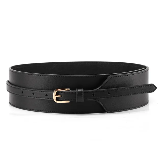 Women's coat belt leather simple decorative dress waist black Black - Shop at LoveMi