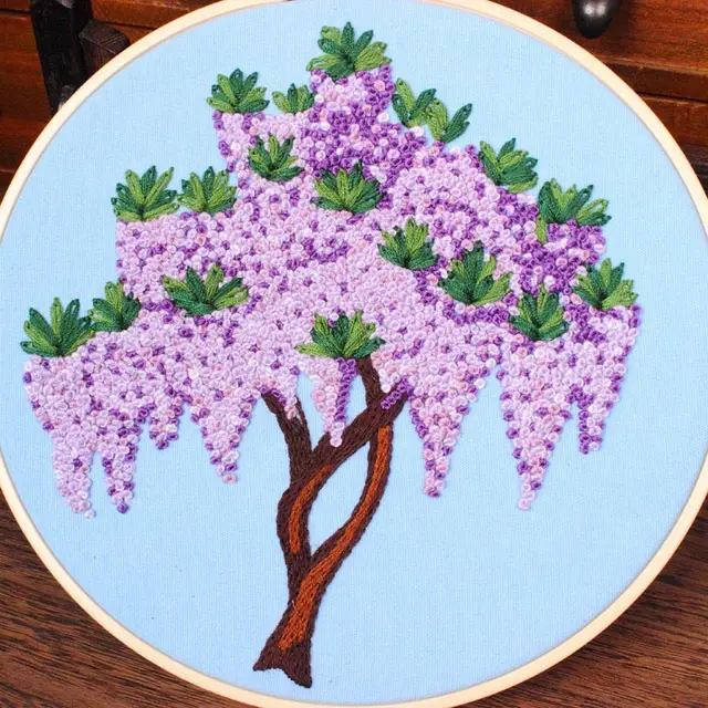 Handmade embroidery Purple Tree - Shop at LoveMi