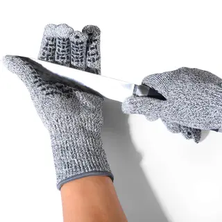 Three-finger touch screen cut-proof gloves - Gray