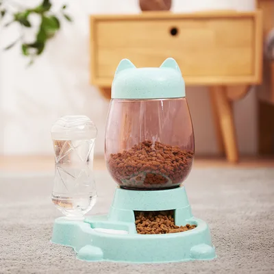 Automatic pet feeder drinking fountain Blue - Shop at LoveMi