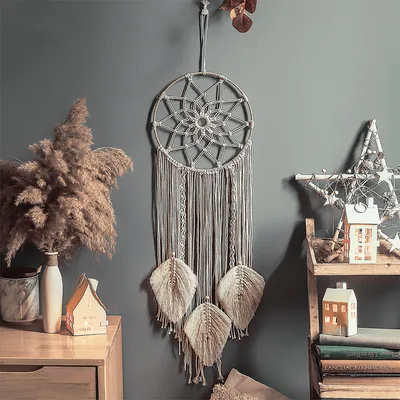 Tapestry Cotton Thread Hand Woven Hanging Decoration Wall Hanging Decoration White Woven - Shop at LoveMi