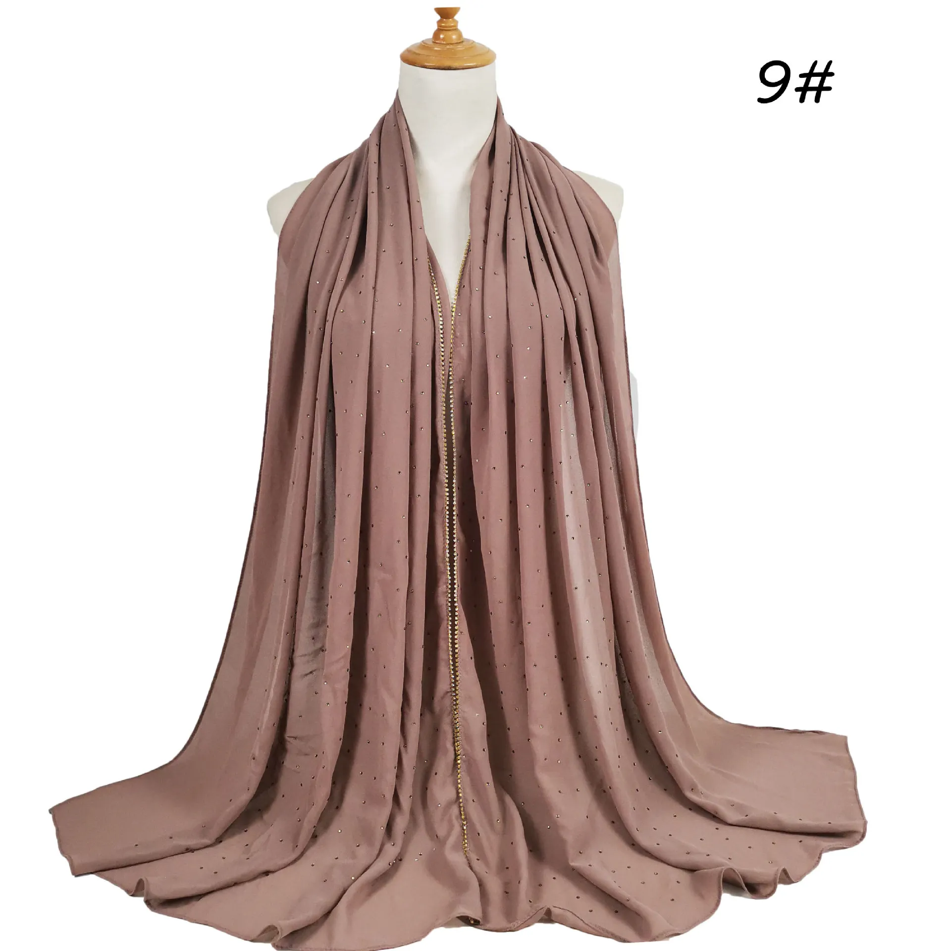 Chain Pearl Chiffon Hui Hood - Color A