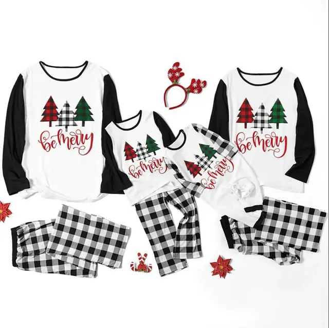 Printed round neck color matching family parent child outfit White - Shop at LoveMi