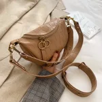 Trendy Korean Texture Messenger Bag Chain - Khaki