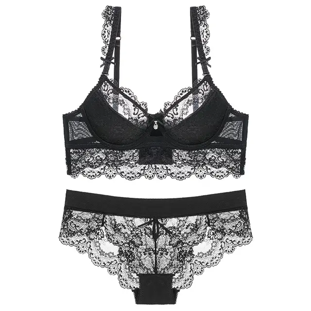 Gathering ladies bra set Black - Shop at LoveMi