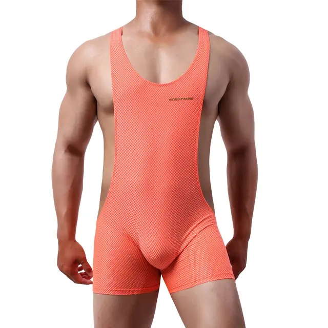 Men's stretch bodysuit Orange - Shop at LoveMi