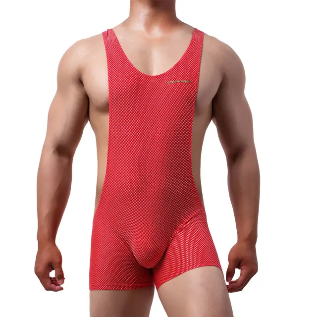 Men's stretch bodysuit Red - Shop at LoveMi