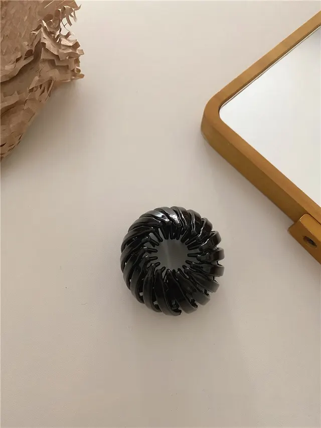 Korean Retro Geometric Elastic Hair Loop Black - Shop at LoveMi